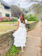 Load image into Gallery viewer, White Ruffle Maxi Skirt