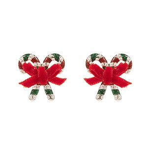 Candy Cane Stud Earrings