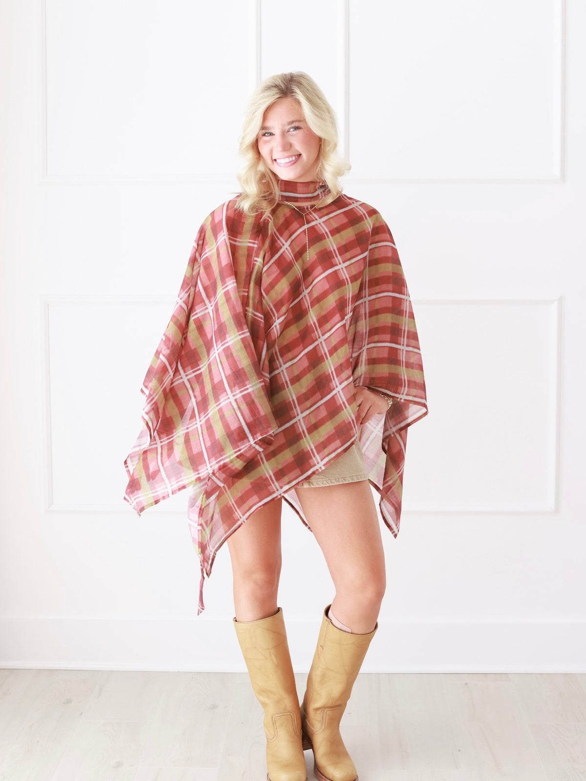Autumn Plaid Cape Top