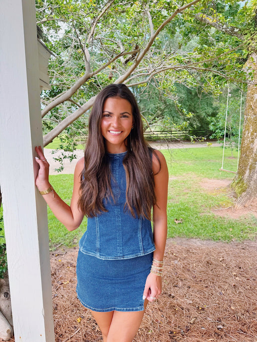 Denim Skirt Set