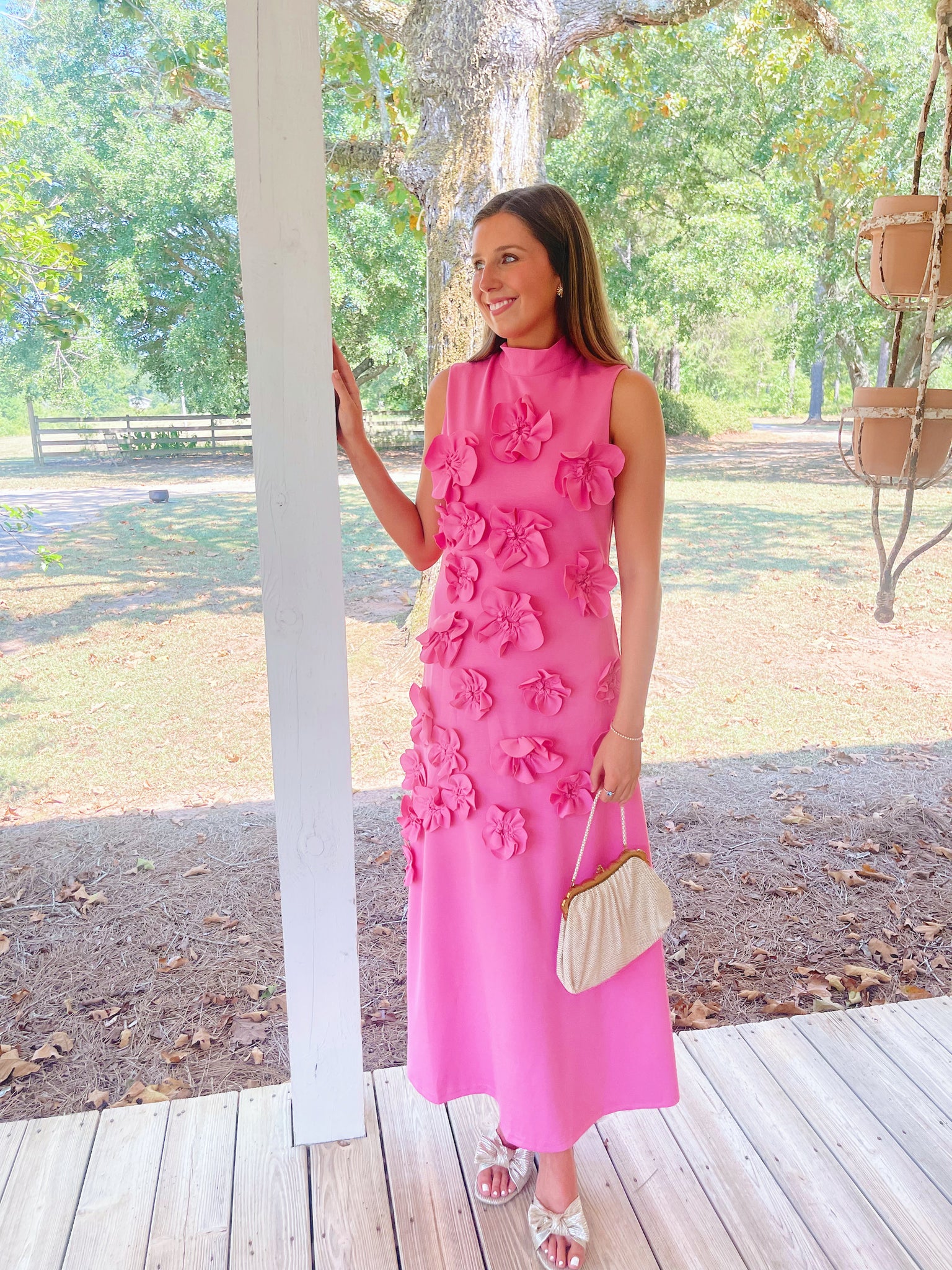 Floral Appliqu Maxi- Pink Shop Nineteen Boutique Floral Appliqu Maxi- Pink Shop Nineteen Boutique