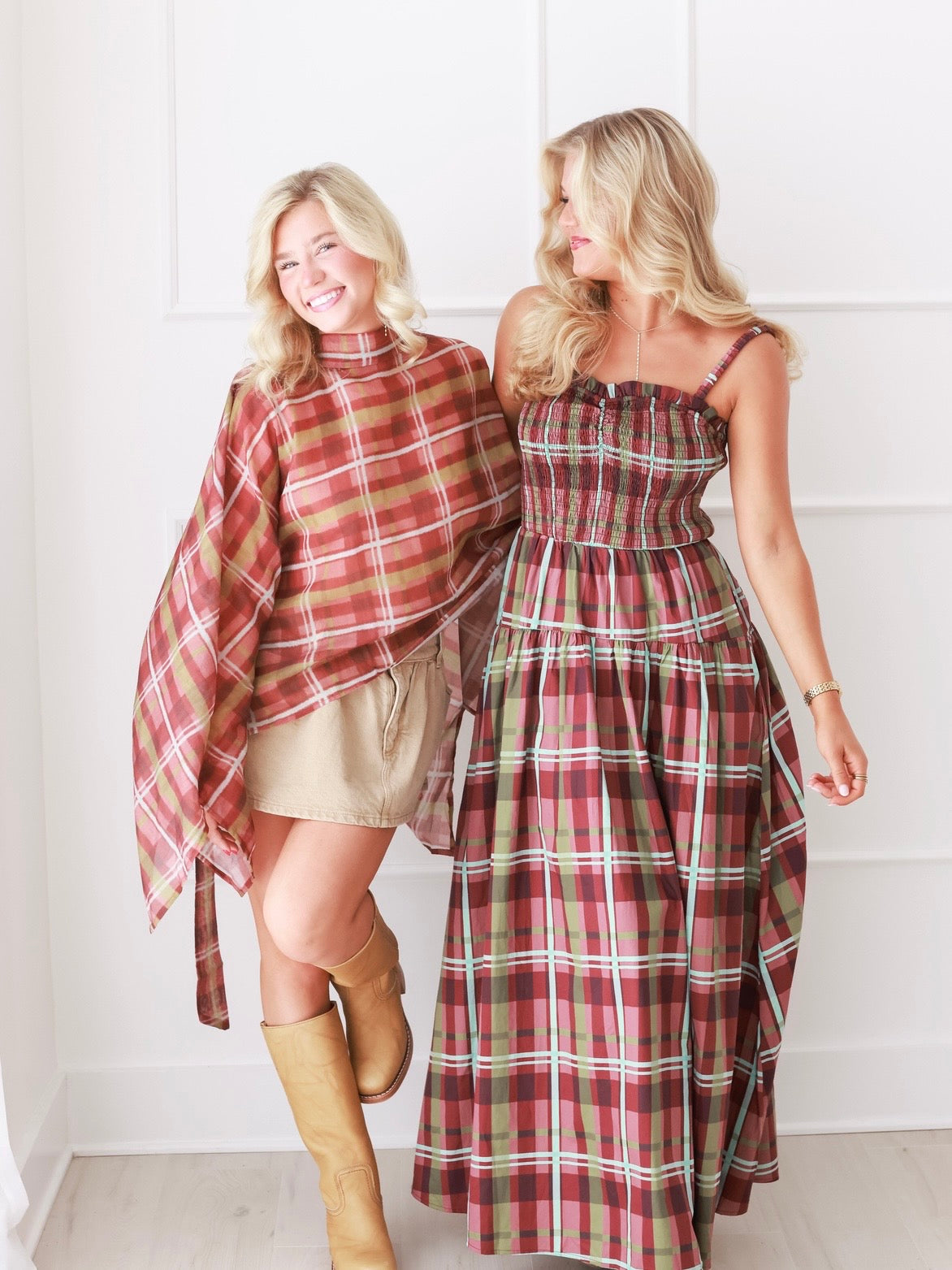 Autumn Plaid Cape Top