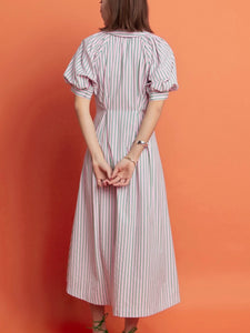 Striped Shirt Midi Dress