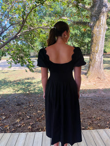 Black Scalloped Midi