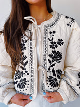 Load image into Gallery viewer, Embroidered Quilted Jacket- Taupe