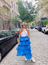 Load image into Gallery viewer, Royal Blue Ruffle Maxi Skirt