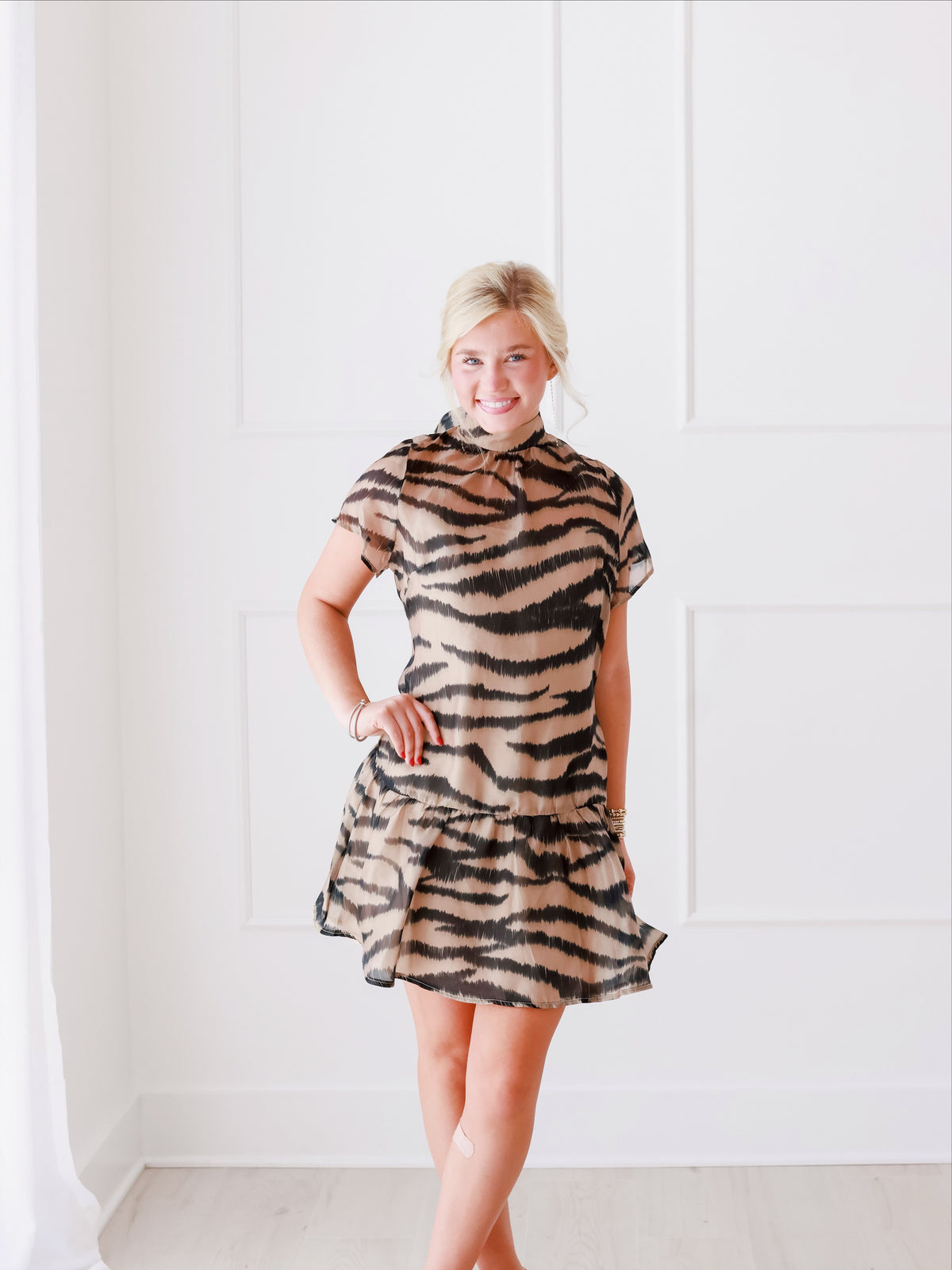 Organza Zebra Cocktail Dress