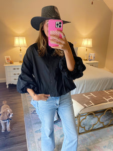 Black Button Up Top