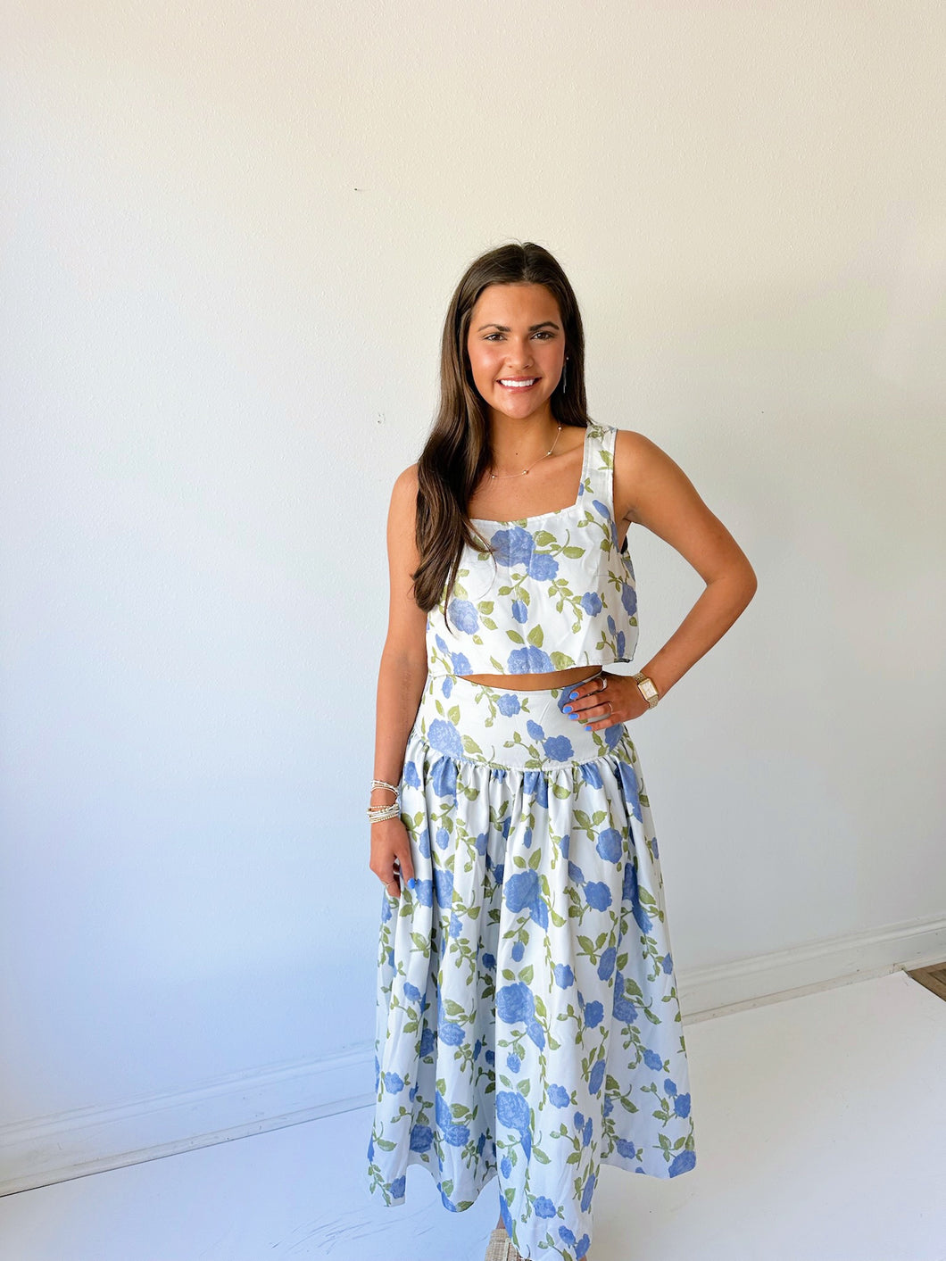 Hydrangea Midi Skirt Set