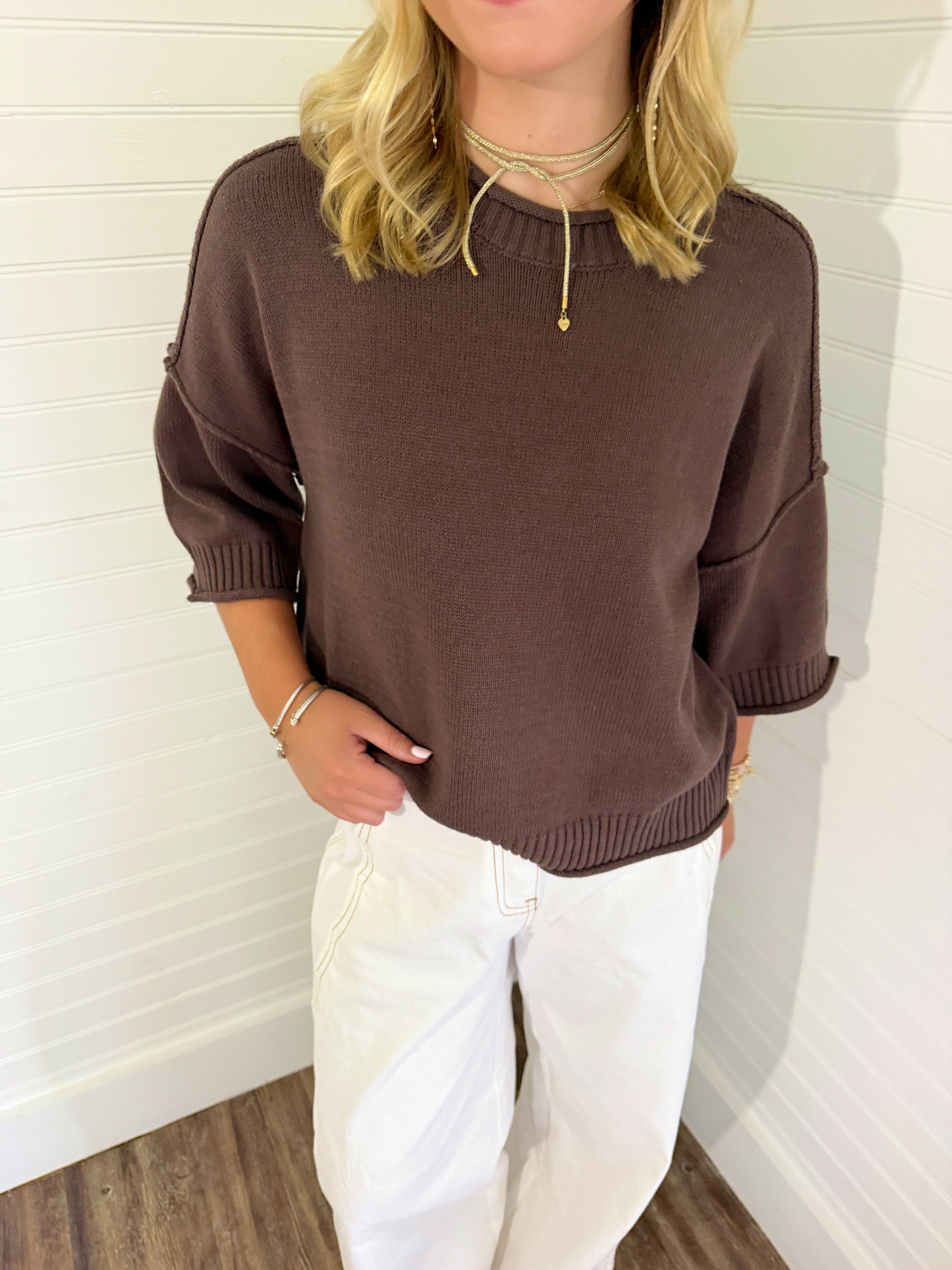Rollneck Sweater- Chocolate Brown