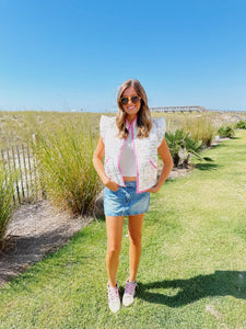 Floral Quilted Vest