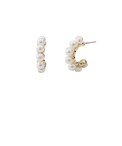 Dainty Pearl Hoops