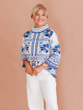 Load image into Gallery viewer, Orange &amp; Blue Mockneck Sweater
