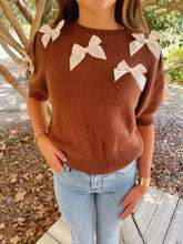 Load image into Gallery viewer, Sadie Bow Sweater- Brown