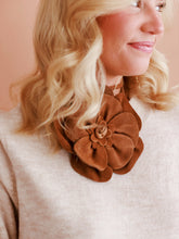 Load image into Gallery viewer, Suede Statement Flower- Camel
