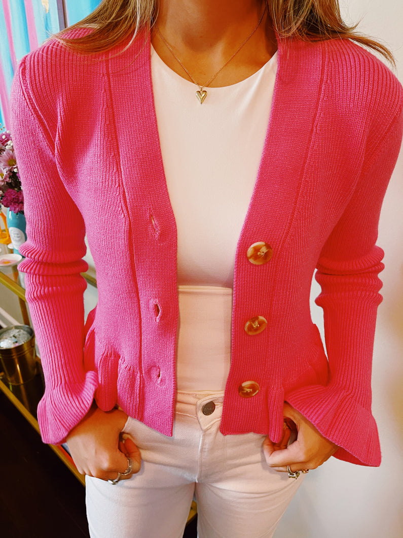 Pink Ruffle Sweater