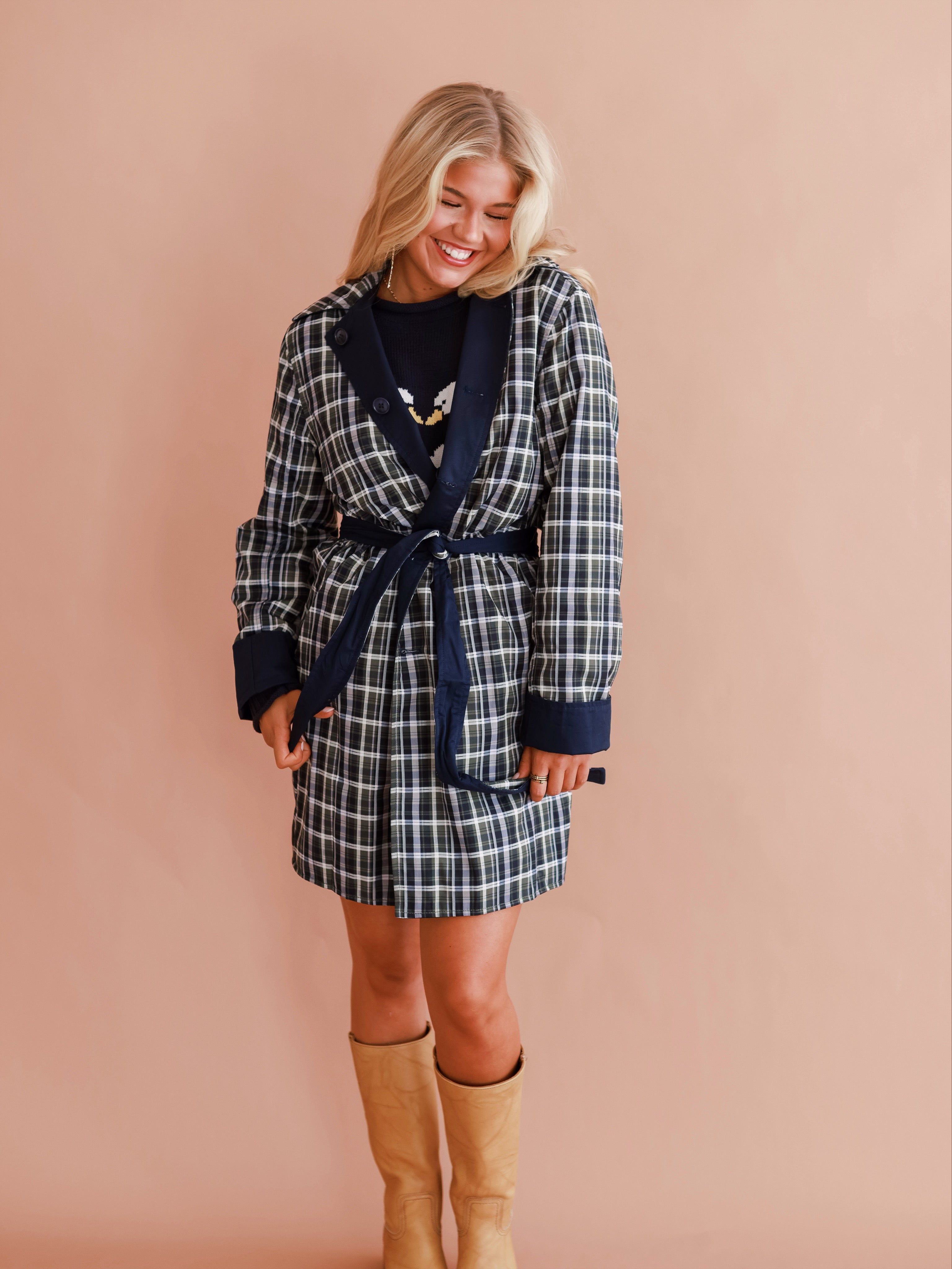 Raisonell Reversible Plaid Trench