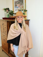 Load image into Gallery viewer, Soft Knit Cape Poncho- Tan