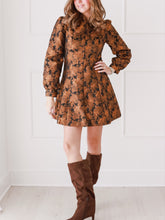 Load image into Gallery viewer, Autumn Leaves Jacquard Mini Dress
