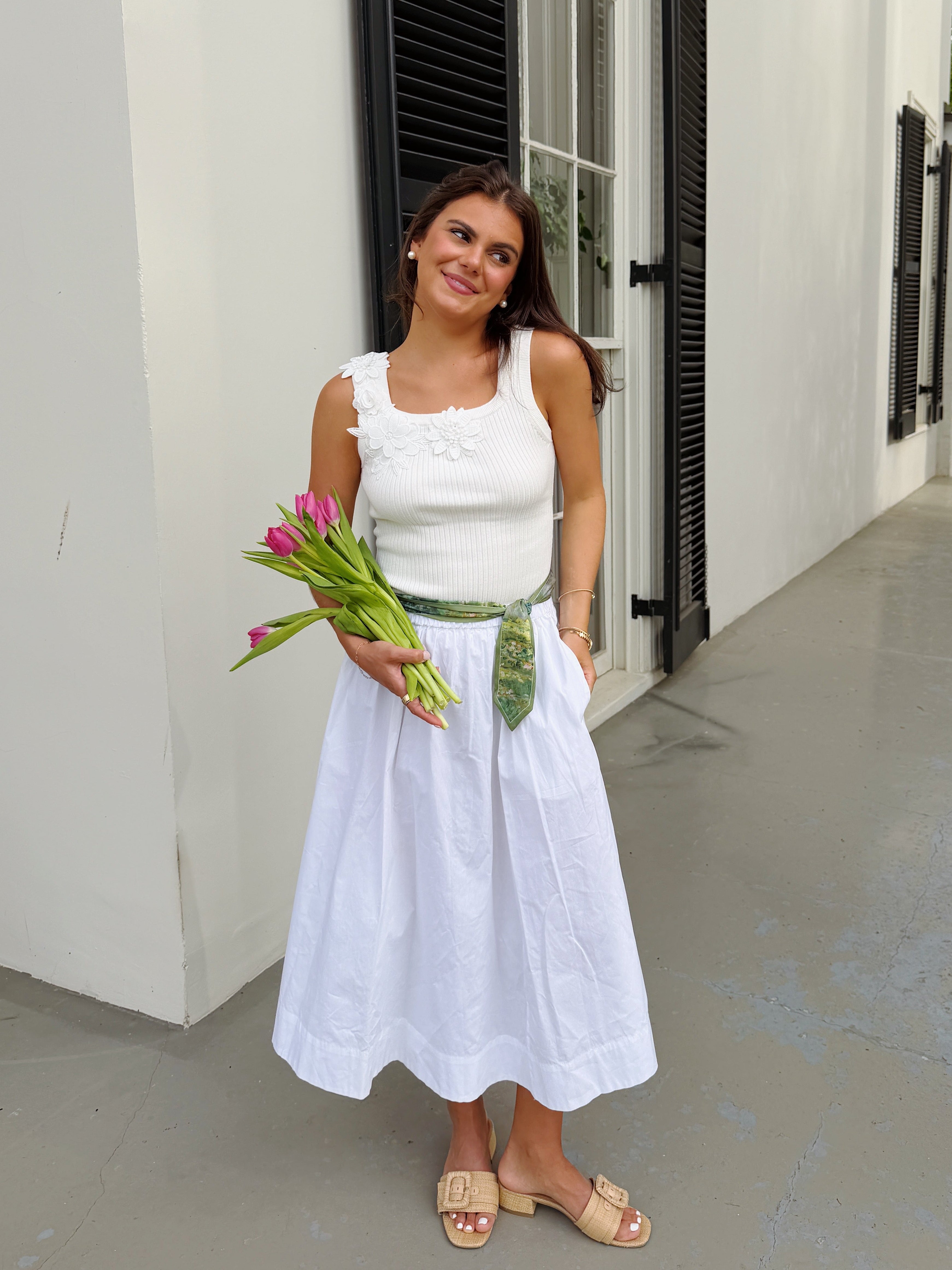 Summer Midi Skirt- White