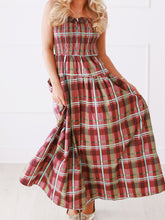 Load image into Gallery viewer, Fun Fall Gingham Maxi Dress