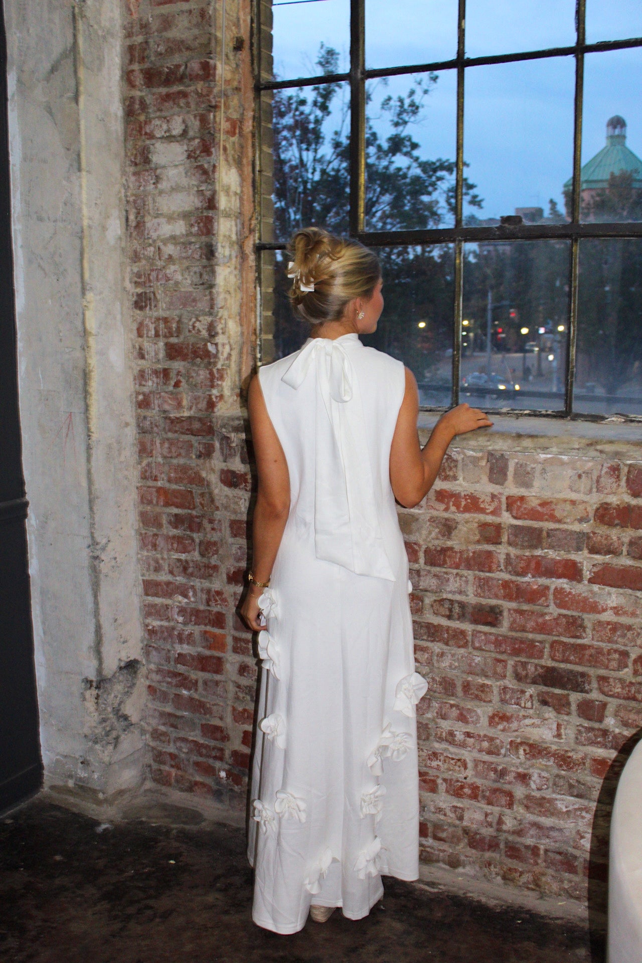 Floral Appliqué Maxi- White – Shop Nineteen Boutique