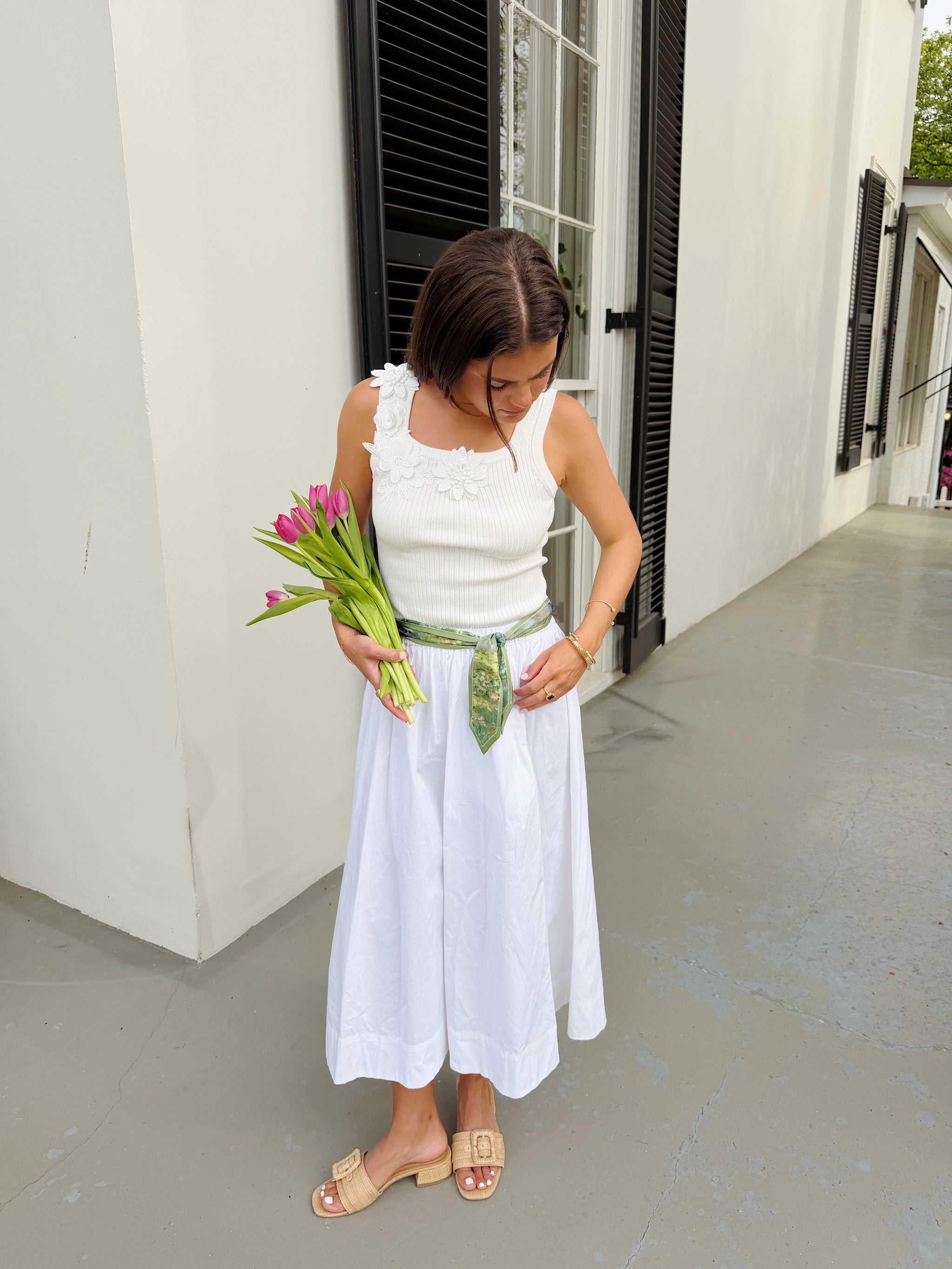 Summer Midi Skirt- White