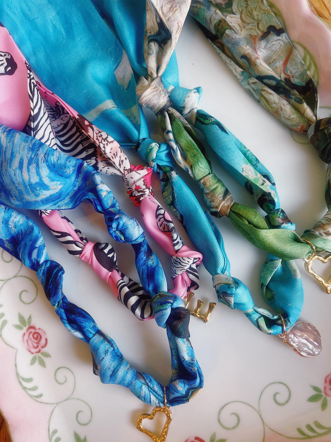 Twilly Necklace- Green Fields