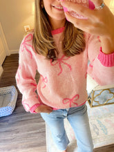 Load image into Gallery viewer, Pink Bow Sweater