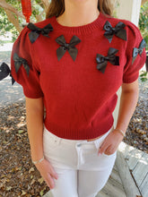 Load image into Gallery viewer, Sadie Bow Sweater- Crimson