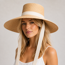 Load image into Gallery viewer, Paloma Sun Hat with Twill Ribbon