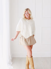 Load image into Gallery viewer, V-Neck Cable Knit Sweater Poncho