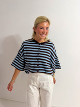 Load image into Gallery viewer, Sarah Striped Sweater- Brown &amp; Blue