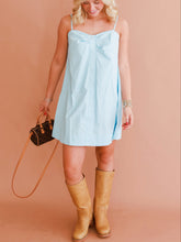 Load image into Gallery viewer, Poplin Mini Dress- Baby Blue