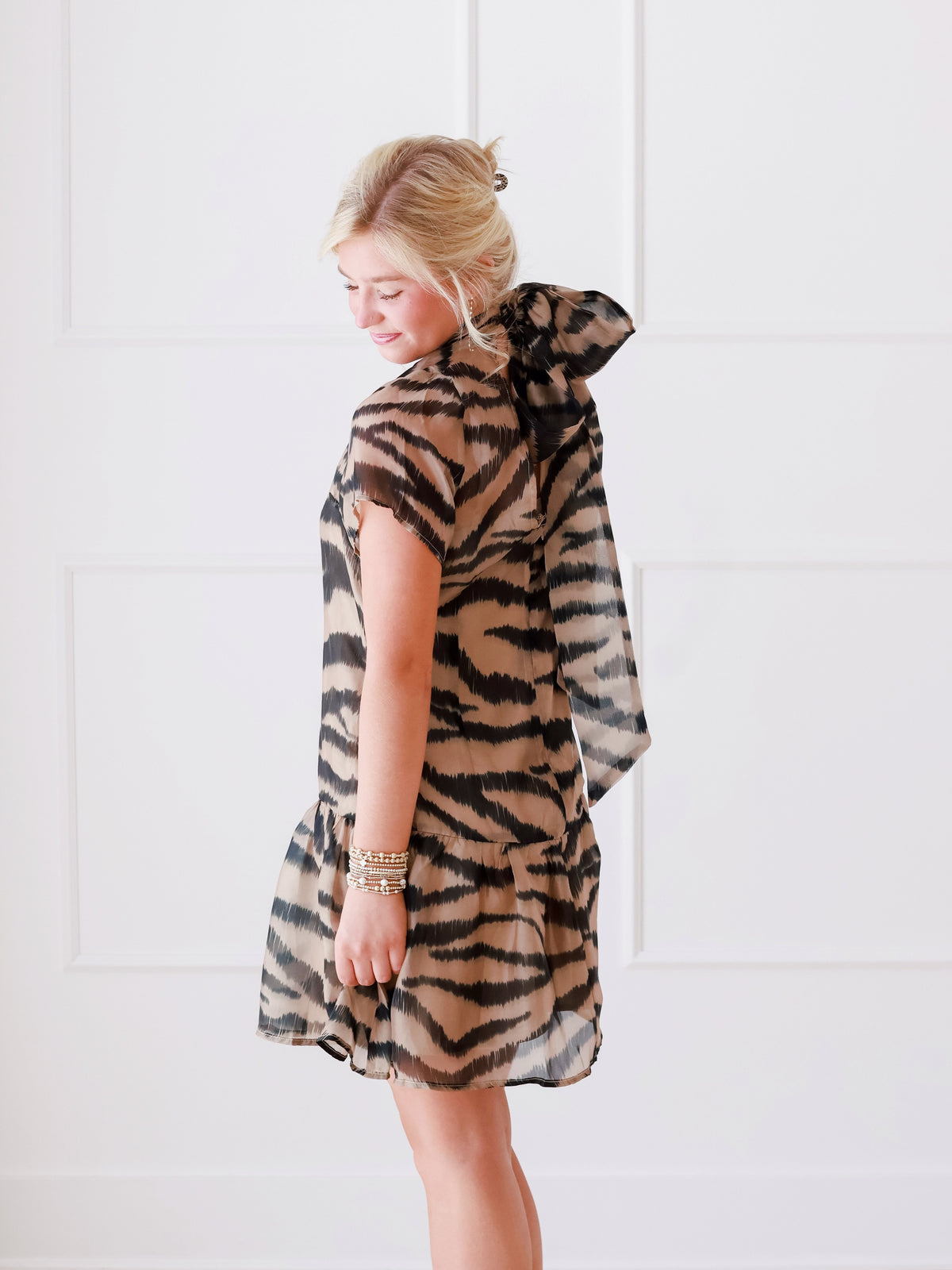 Organza Zebra Cocktail Dress