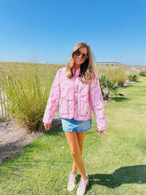 Load image into Gallery viewer, Pink Floral Quilted Jacket