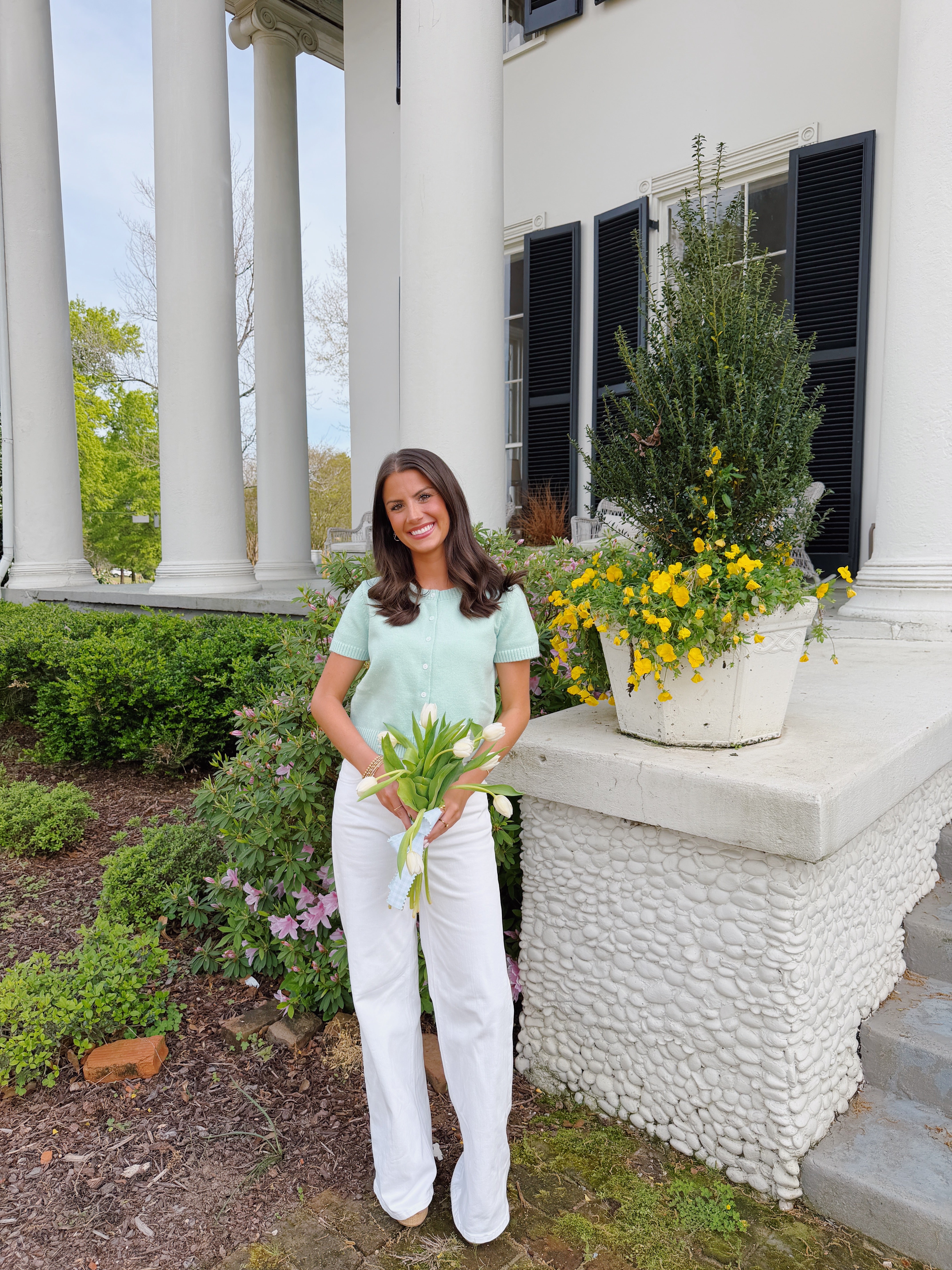 Mint Short Sleeve Knit Sweater