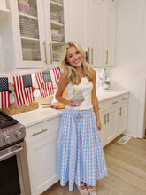 Load image into Gallery viewer, Gingham Midi Skirt- Blue