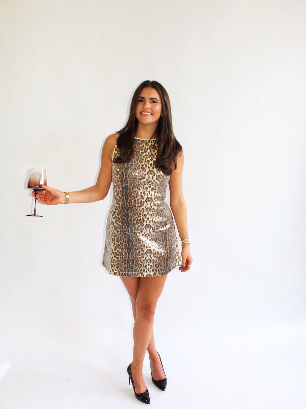 Leopard Sequin Mini Dress