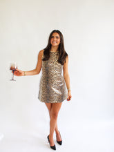 Load image into Gallery viewer, Leopard Sequin Mini Dress
