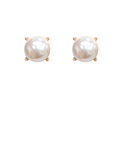 Glass Pearl Stud Earrings