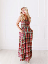 Load image into Gallery viewer, Fun Fall Gingham Maxi Dress