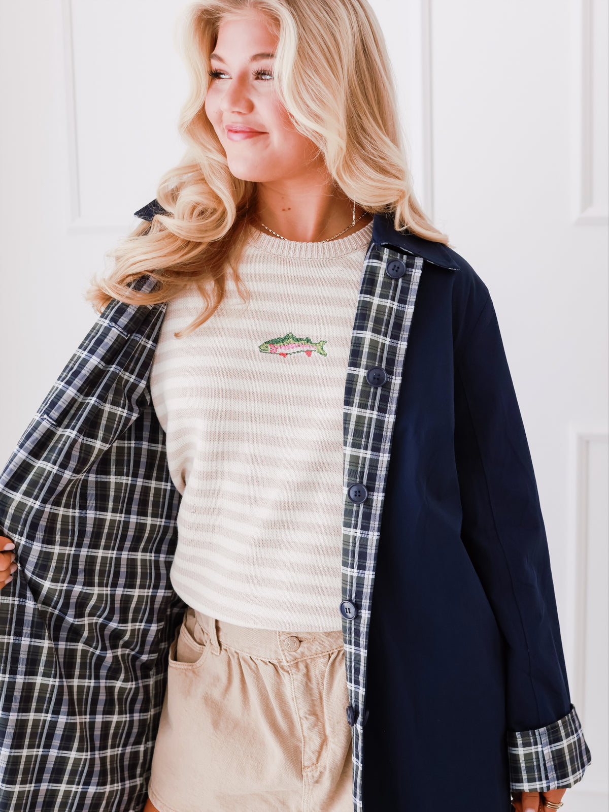 Raisonell Reversible Plaid Trench