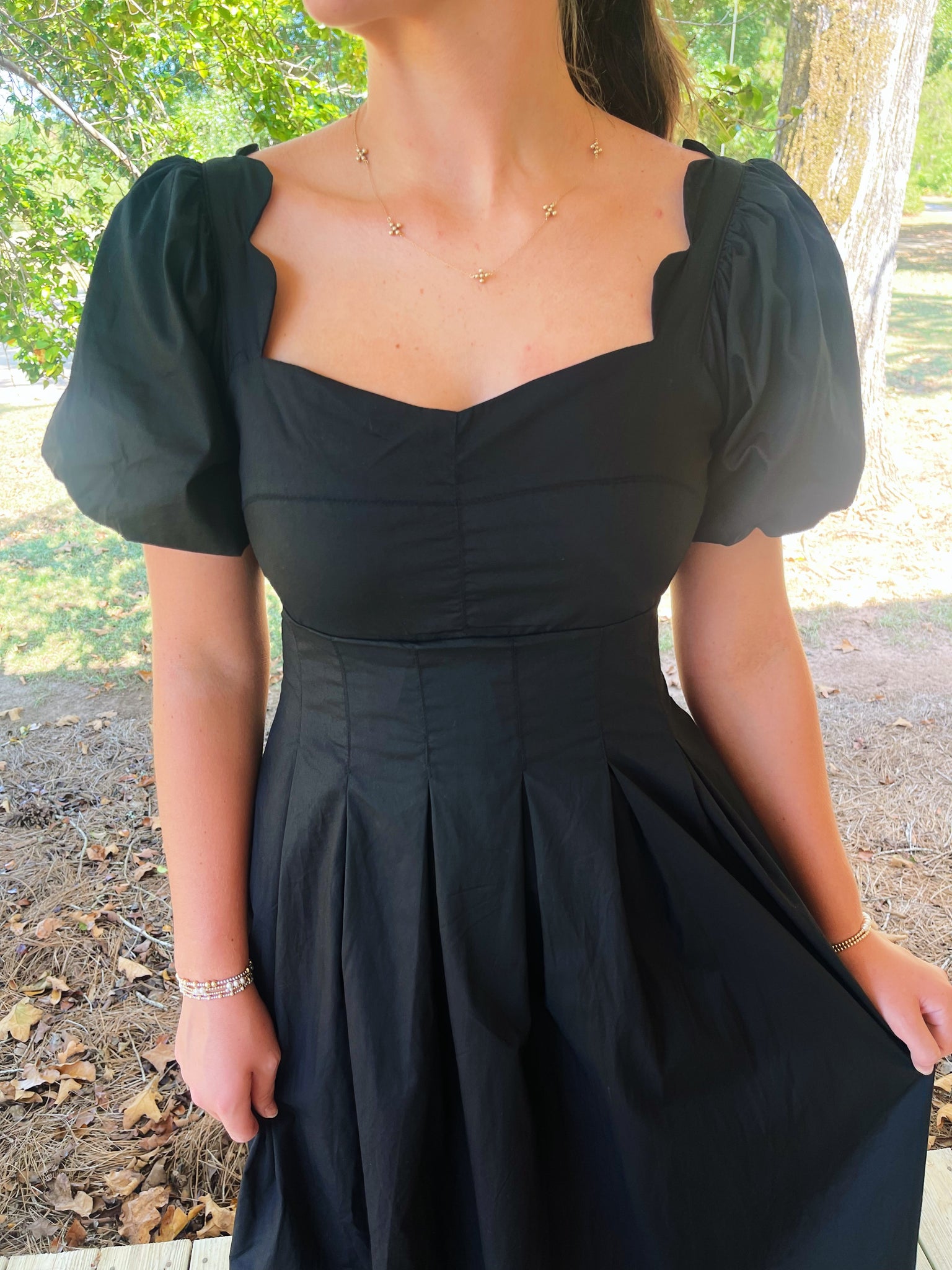 black scalloped dress Coast Women's Scalloped Strapless Midi Dress in Black | Size: 4