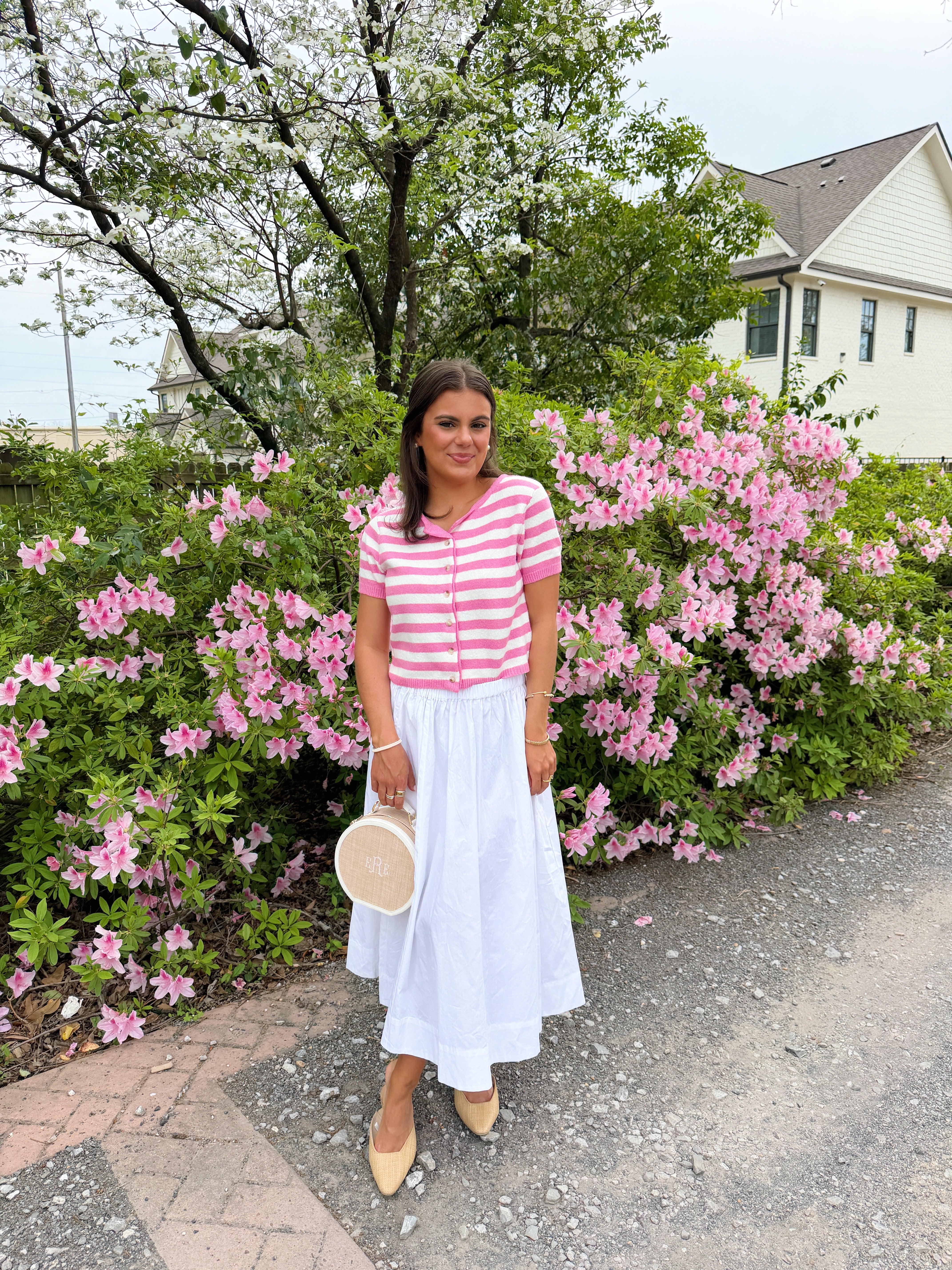 Striped Sleeveless Sweater- Pink