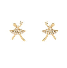 Gold Plated Ballerina Studs