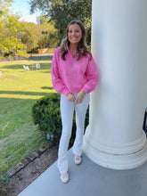 Load image into Gallery viewer, Pink Half Zip Sweatshirt