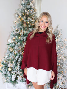 Deep Red Poncho