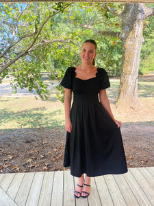 Black Scalloped Midi