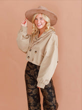 Load image into Gallery viewer, Embroidered Cropped Jacket in Khaki